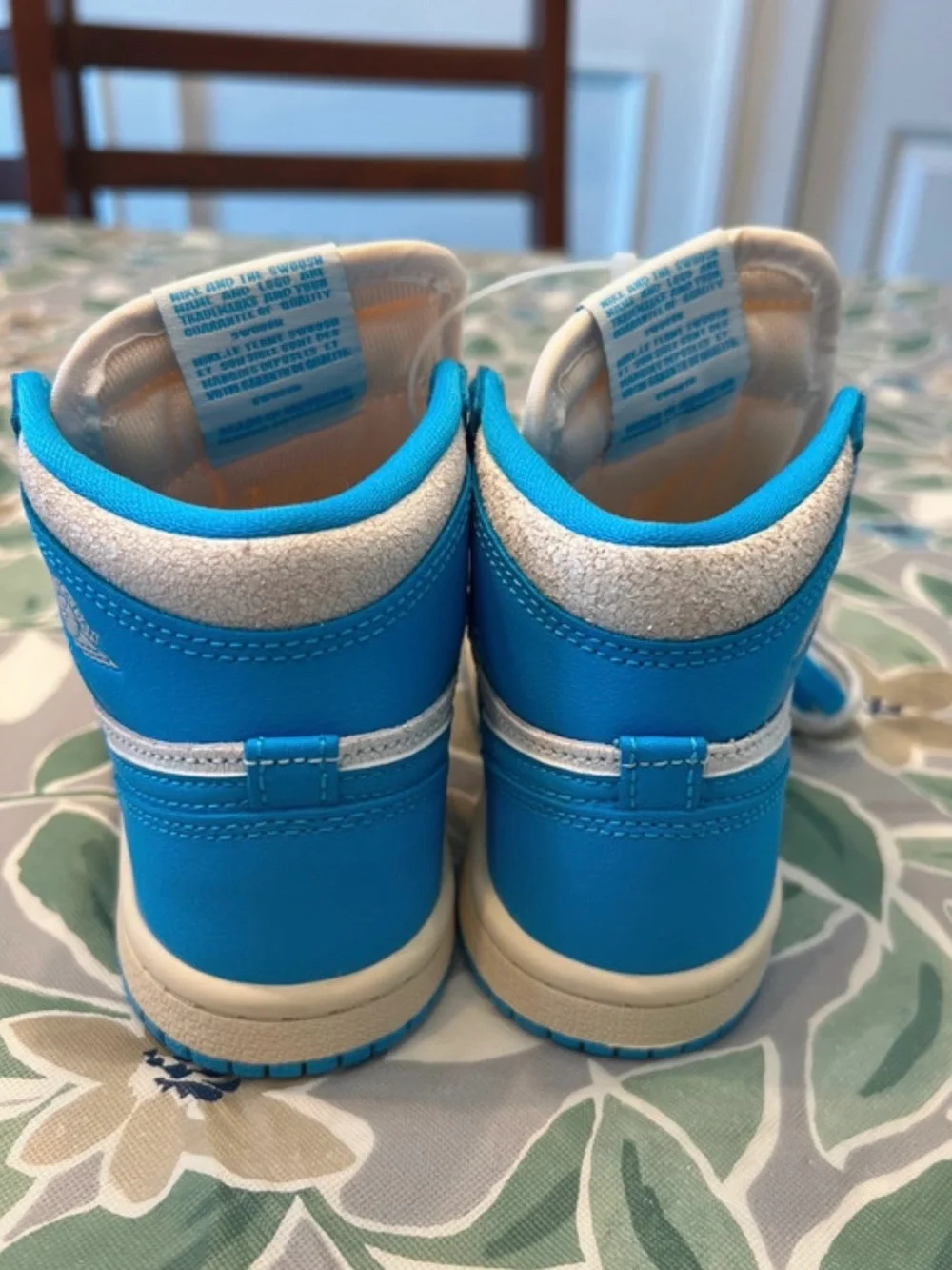 Air Jordan High-Top Sneakers in White and Blue toddler size 9